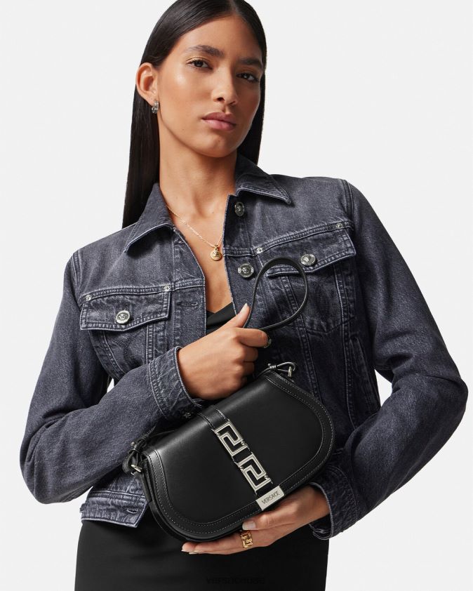نحيف حقيبة كتف يونانية آلهة Versace أسود 0FVD2J248 أكياس