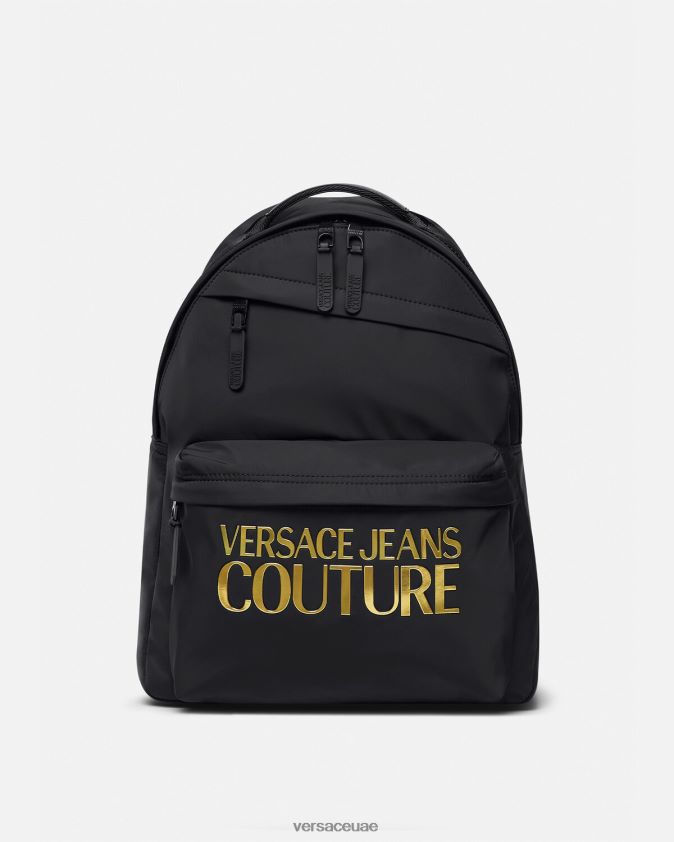رجال حقيبة ظهر بشعار الماركة Versace الذهب الأسود 0FVD2J2492 مُكَمِّلات