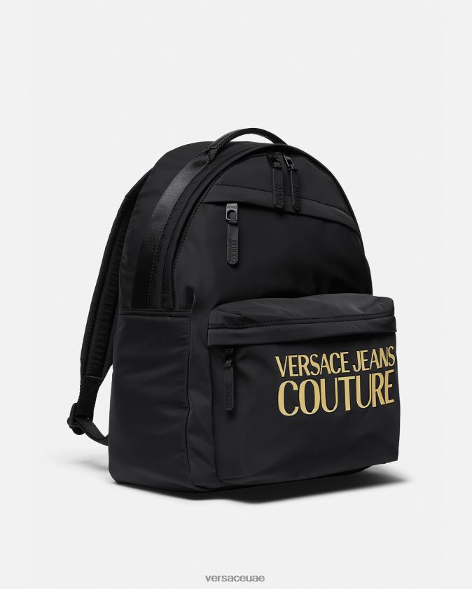 رجال حقيبة ظهر بشعار الماركة Versace الذهب الأسود 0FVD2J2492 مُكَمِّلات