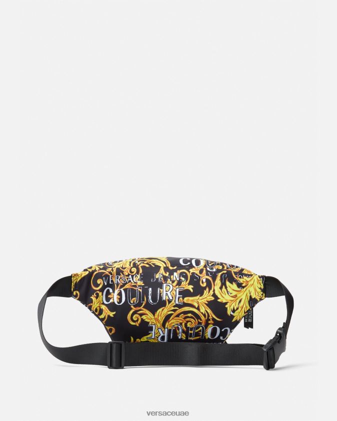 رجال حقيبة وسط بشعار الماركة Versace الذهب الأسود 0FVD2J2495 أكياس