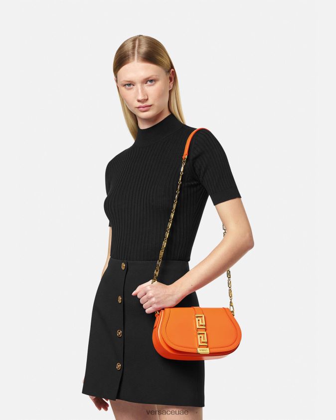 نحيف حقيبة كتف يونانية آلهة Versace البرتقالي 0FVD2J250 أكياس