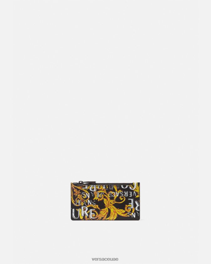 رجال حامل بطاقات بسحاب بشعار الماركة Versace الذهب الأسود 0FVD2J2514 مُكَمِّلات