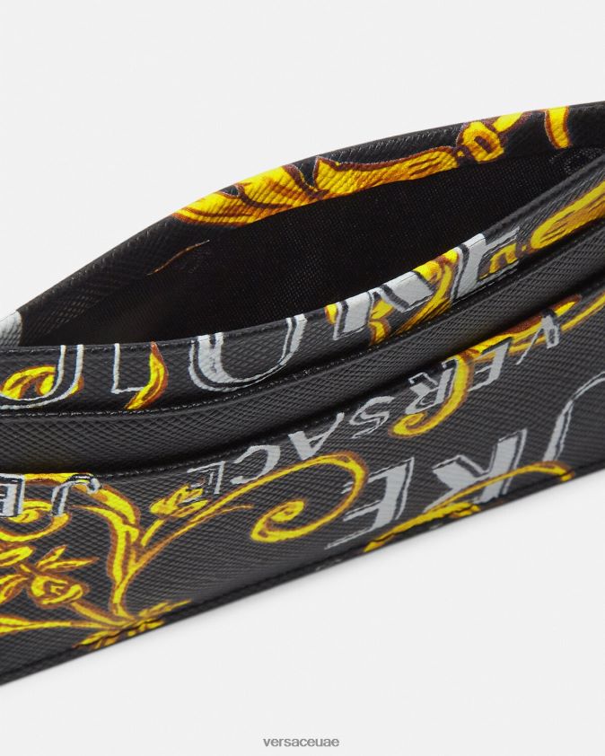 رجال حامل بطاقات بشعار الماركة Versace الذهب الأسود 0FVD2J2515 مُكَمِّلات