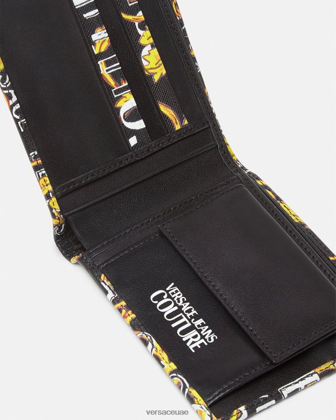 رجال محفظة ثنائية الطي بشعار الماركة Versace الذهب الأسود 0FVD2J2517 مُكَمِّلات