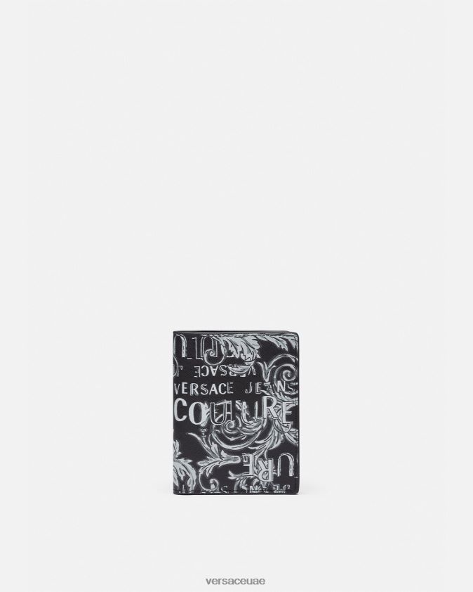 رجال محفظة طويلة بشعار كوتور ثنائية الطي Versace أسود اللون الرمادي 0FVD2J2518 مُكَمِّلات
