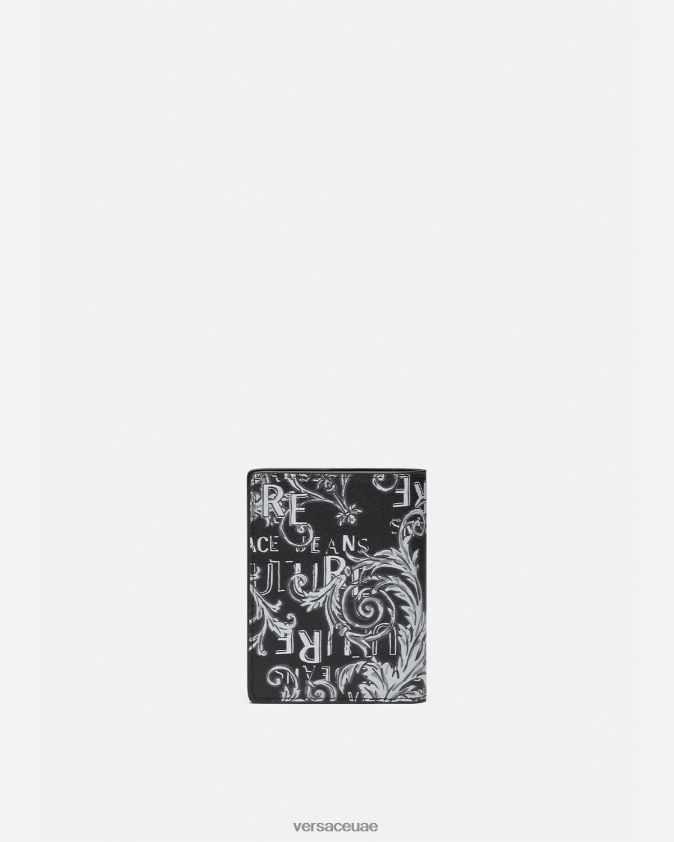 رجال محفظة طويلة بشعار كوتور ثنائية الطي Versace أسود اللون الرمادي 0FVD2J2518 مُكَمِّلات