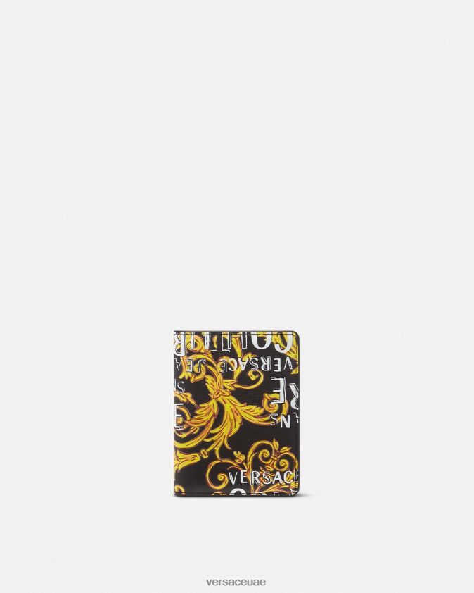 رجال محفظة طويلة بشعار كوتور ثنائية الطي Versace الذهب الأسود 0FVD2J2519 مُكَمِّلات