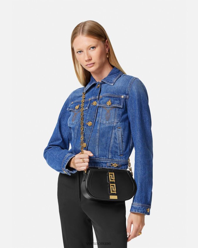 نحيف حقيبة كتف يونانية آلهة Versace أسود 0FVD2J251 أكياس