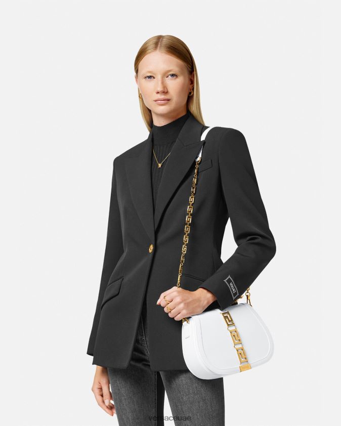 نحيف حقيبة كتف يونانية كبيرة Versace أبيض 0FVD2J255 أكياس