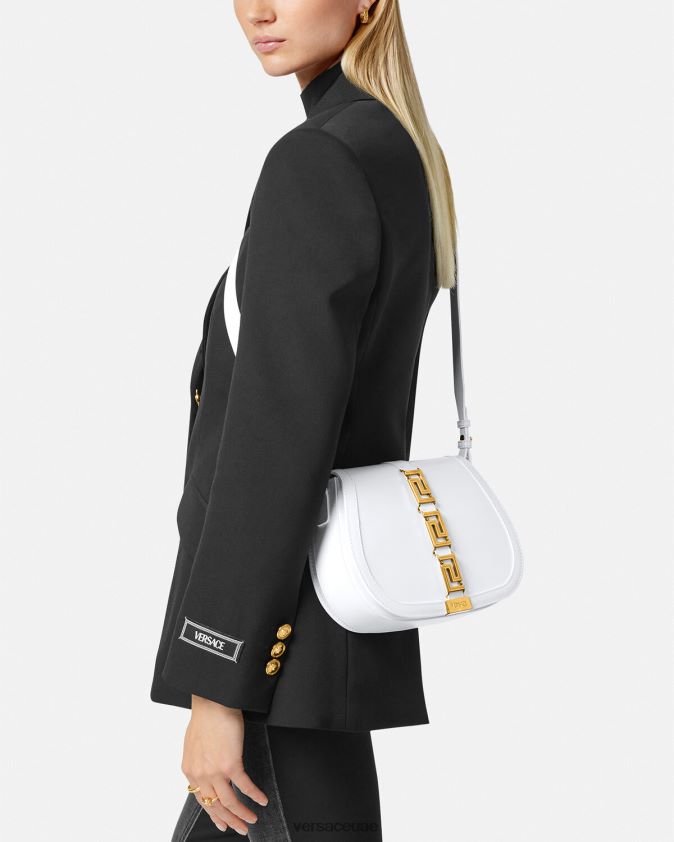 نحيف حقيبة كتف يونانية كبيرة Versace أبيض 0FVD2J255 أكياس
