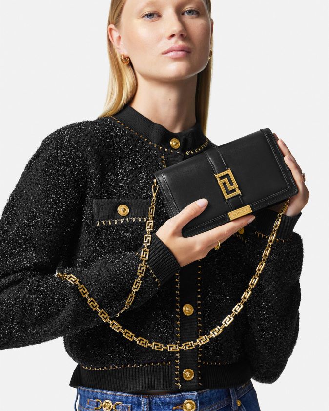 نحيف حقيبة صغيرة يونانية آلهة Versace أسود 0FVD2J256 أكياس