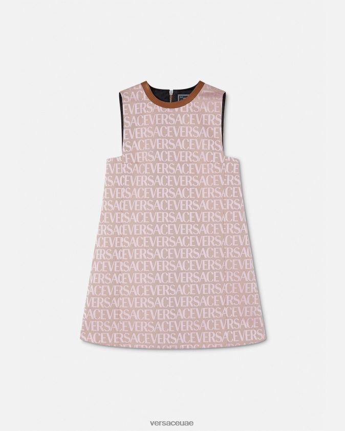 نحيف كل انحاء فستان صغير Versace الوردي والطباعة 0FVD2J26 ملابس