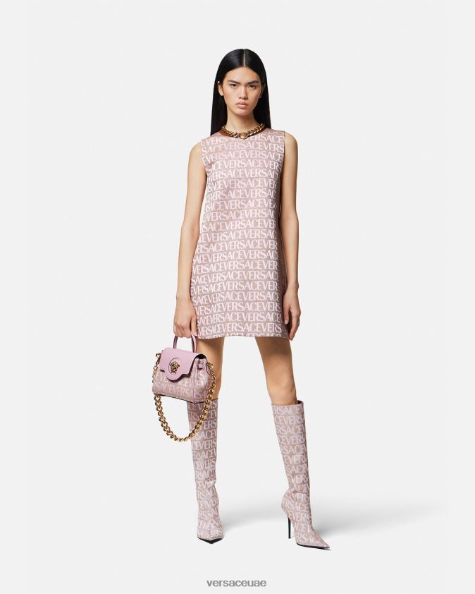 نحيف كل انحاء فستان صغير Versace الوردي والطباعة 0FVD2J26 ملابس