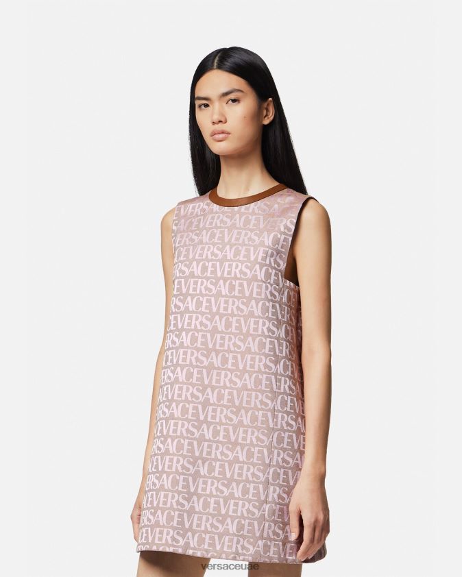نحيف كل انحاء فستان صغير Versace الوردي والطباعة 0FVD2J26 ملابس