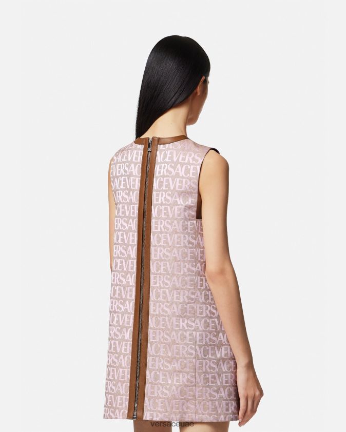 نحيف كل انحاء فستان صغير Versace الوردي والطباعة 0FVD2J26 ملابس