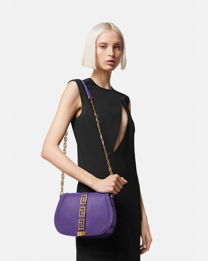 نحيف حقيبة كتف يونانية كبيرة Versace البنفسجي 0FVD2J271 أكياس