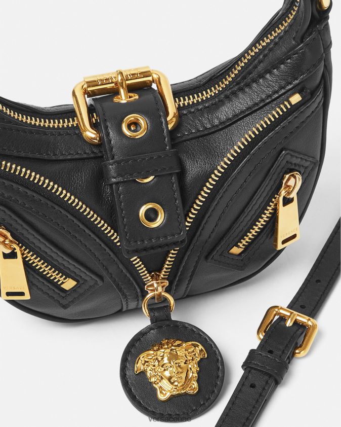 نحيف كرر حقيبة هوبو صغيرة Versace أسود 0FVD2J273 أكياس