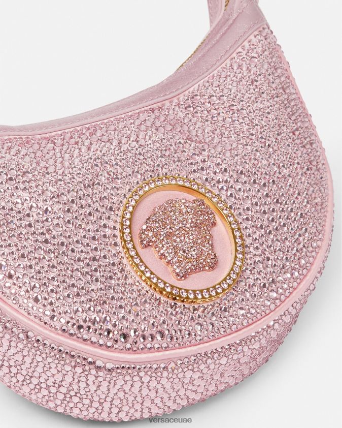 نحيف حقيبة هوبو صغيرة متكررة من الكريستال Versace لون القرنفل 0FVD2J275 أكياس