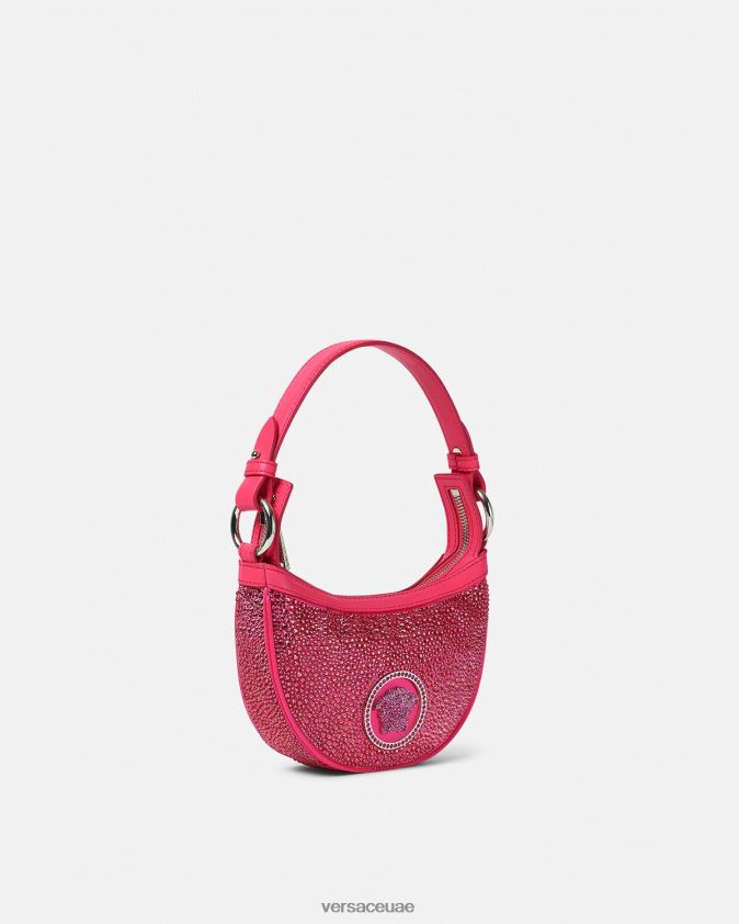 نحيف حقيبة هوبو صغيرة متكررة من الكريستال Versace ضارب الى الحمرة 0FVD2J291 أكياس