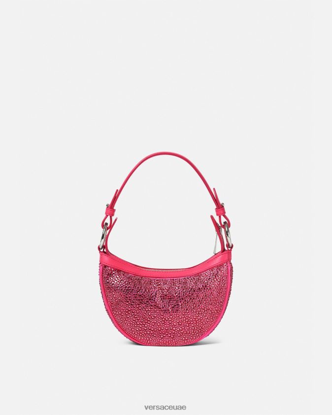 نحيف حقيبة هوبو صغيرة متكررة من الكريستال Versace ضارب الى الحمرة 0FVD2J291 أكياس