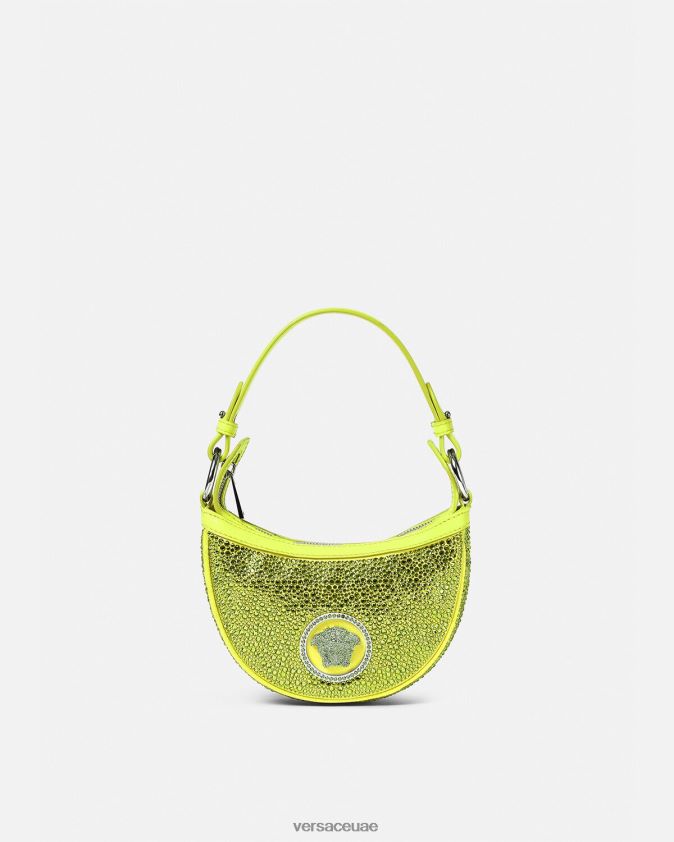 نحيف حقيبة هوبو صغيرة متكررة من الكريستال Versace أصفر 0FVD2J293 أكياس