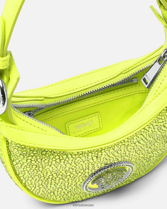 نحيف حقيبة هوبو صغيرة متكررة من الكريستال Versace أصفر 0FVD2J293 أكياس
