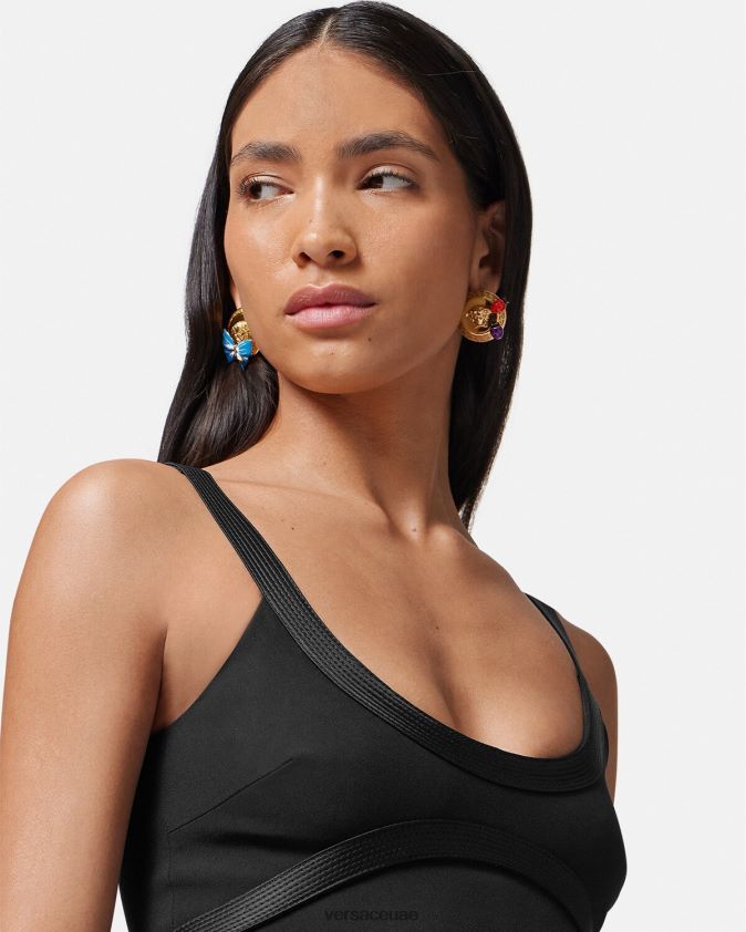 نحيف فستان الفراشات البسيطة Versace مطبعة 0FVD2J2 ملابس