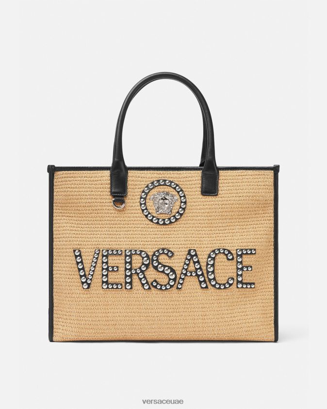 نحيف حقيبة يد لا ميدوسا كبيرة مرصعة Versace اللون البيج 0FVD2J301 أكياس