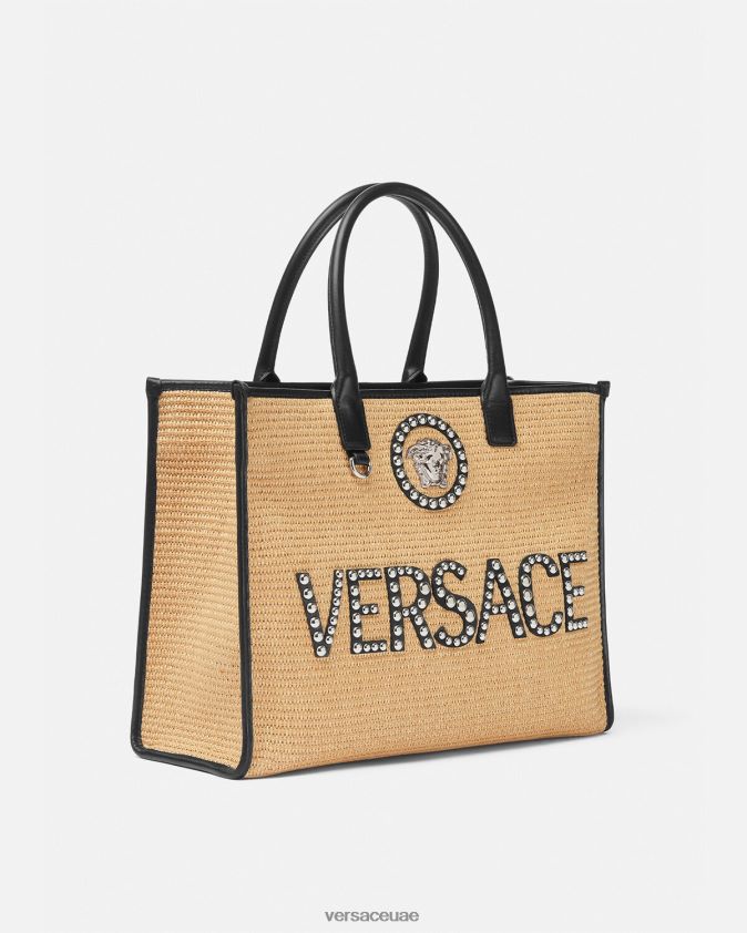 نحيف حقيبة يد لا ميدوسا كبيرة مرصعة Versace اللون البيج 0FVD2J301 أكياس