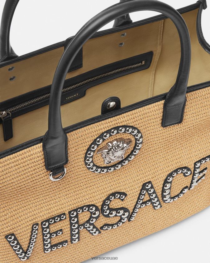 نحيف حقيبة يد لا ميدوسا كبيرة مرصعة Versace اللون البيج 0FVD2J301 أكياس