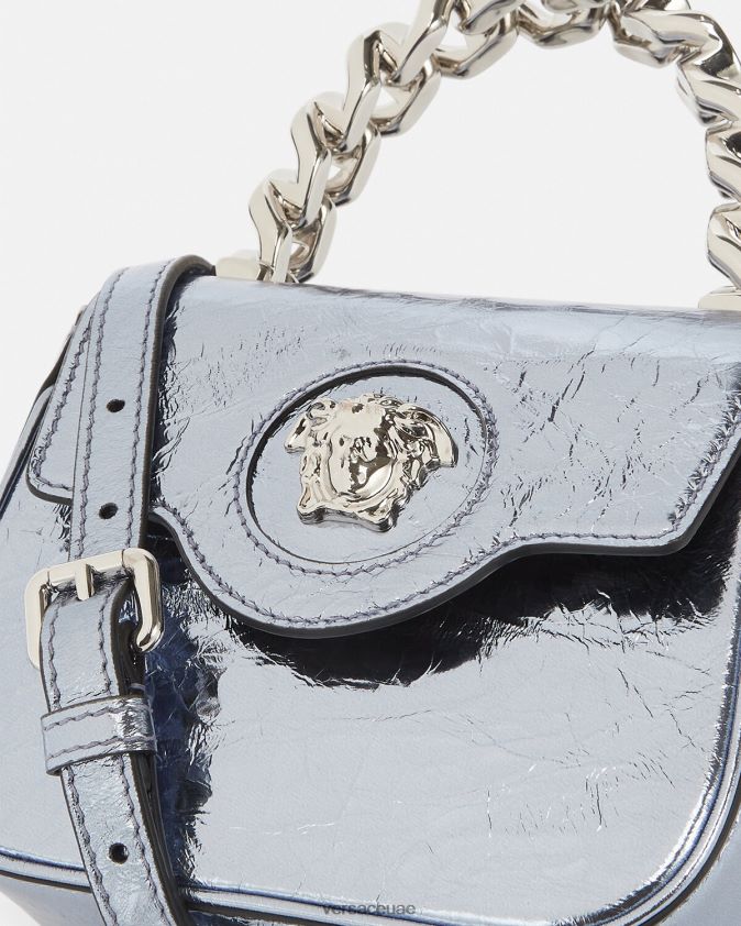 نحيف حقيبة لا ميدوسا ميتاليك صغيرة Versace أزرق فاتح 0FVD2J302 أكياس