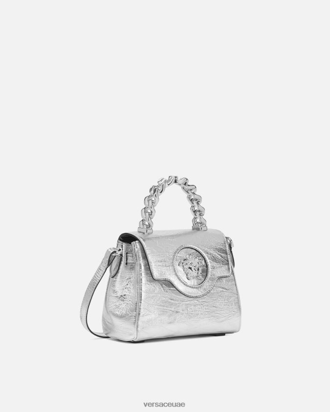 نحيف حقيبة يد صغيرة معدنية من لا ميدوسا Versace رمادي 0FVD2J305 أكياس