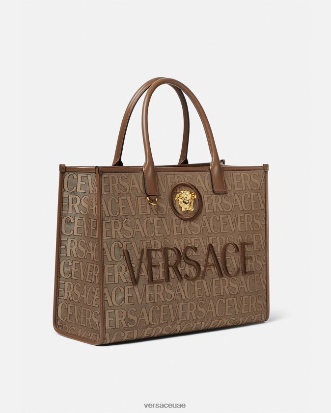 نحيف كل انحاء حمل حقيبة كبيرة Versace بني 0FVD2J321 أكياس
