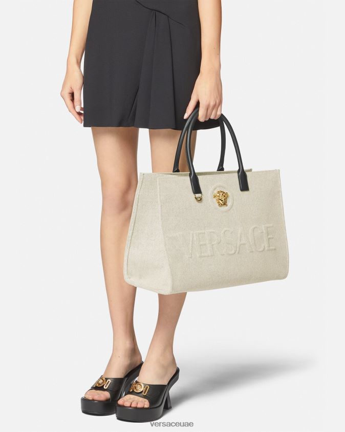نحيف حقيبة لا ميدوسا الكبيرة Versace اللون البيج 0FVD2J340 أكياس