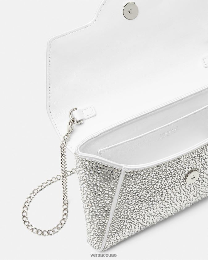 نحيف كلاتش من الكريستال لا ميدوسا Versace أبيض 0FVD2J347 أكياس