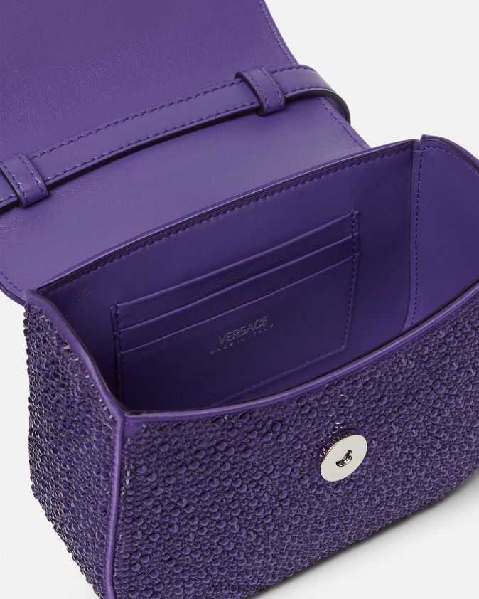 نحيف حقيبة كريستال لا ميدوسا صغيرة Versace البنفسجي 0FVD2J360 أكياس