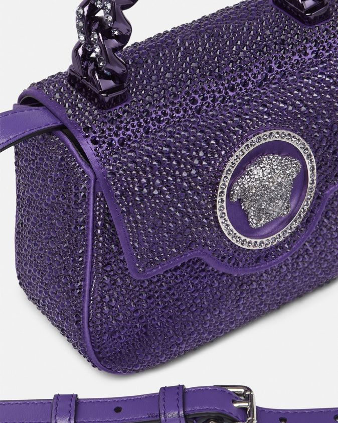 نحيف حقيبة كريستال لا ميدوسا صغيرة Versace البنفسجي 0FVD2J360 أكياس