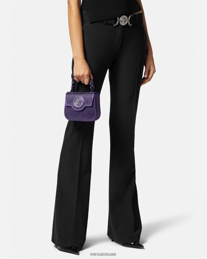 نحيف حقيبة كريستال لا ميدوسا صغيرة Versace البنفسجي 0FVD2J360 أكياس