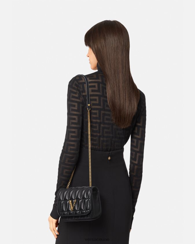 نحيف حقيبة كتف صغيرة فيرتوس Versace أسود 0FVD2J367 أكياس