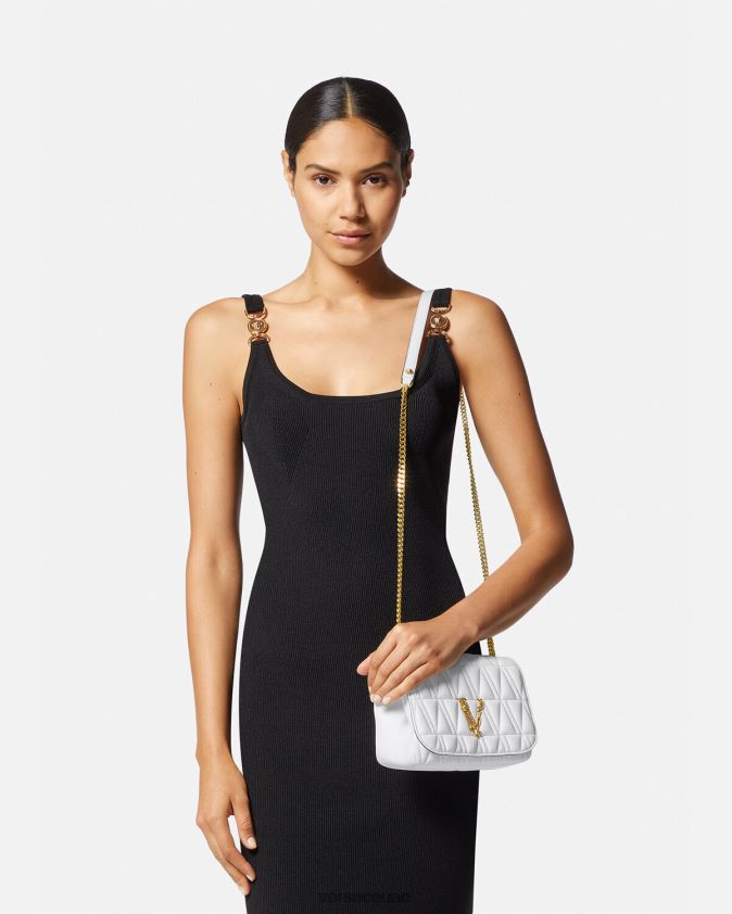 نحيف حقيبة كتف صغيرة فيرتوس Versace أبيض 0FVD2J368 أكياس