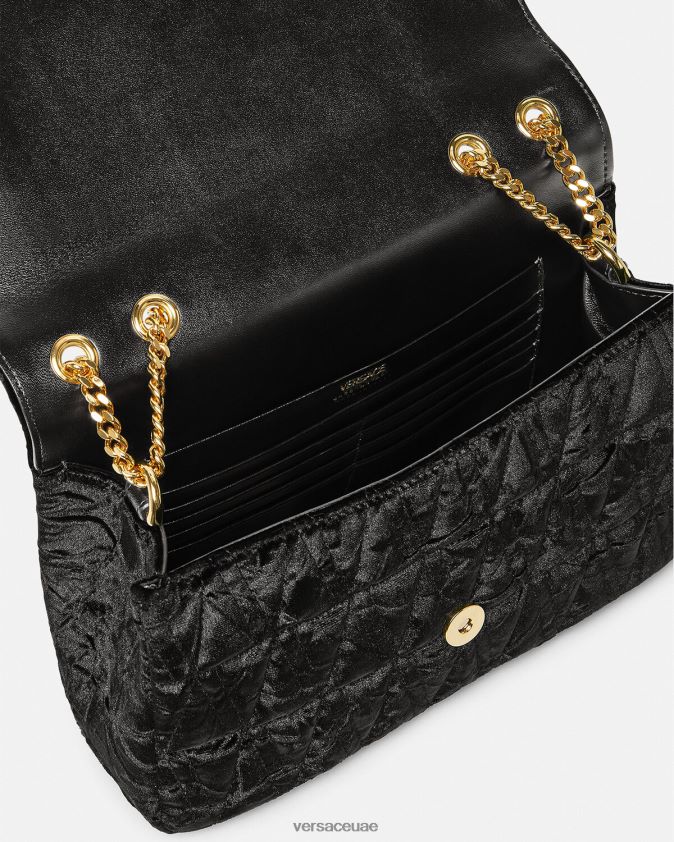 نحيف حقيبة كتف مخملية من تصميم فيرتوس Versace أسود 0FVD2J373 أكياس