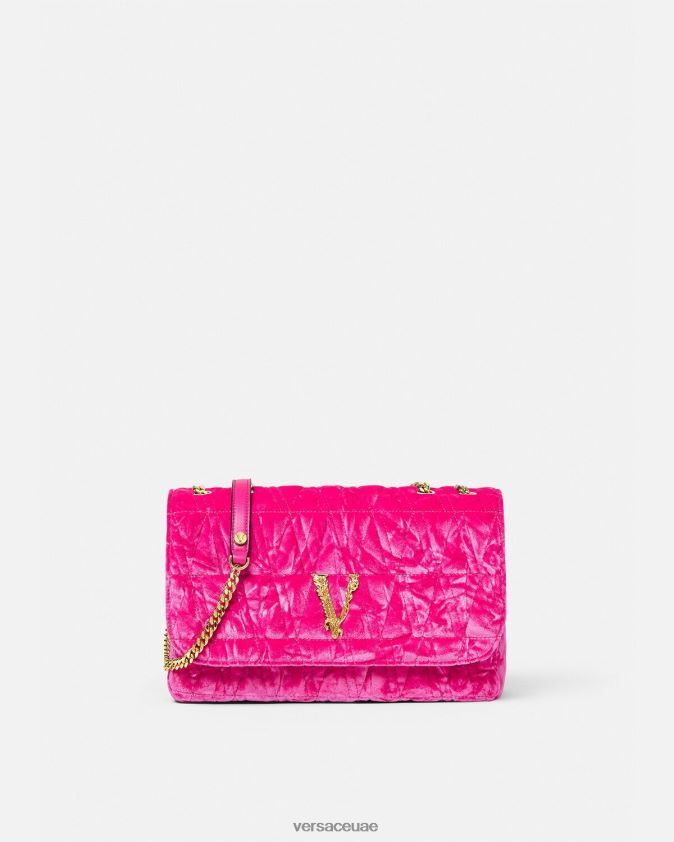 نحيف حقيبة كتف مخملية من تصميم فيرتوس Versace لون القرنفل 0FVD2J376 أكياس