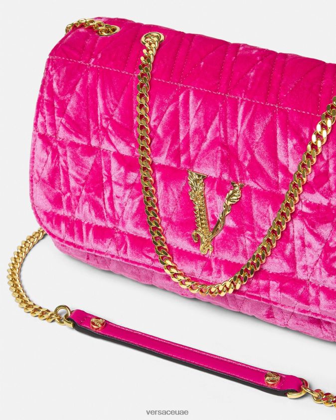 نحيف حقيبة كتف مخملية من تصميم فيرتوس Versace لون القرنفل 0FVD2J376 أكياس