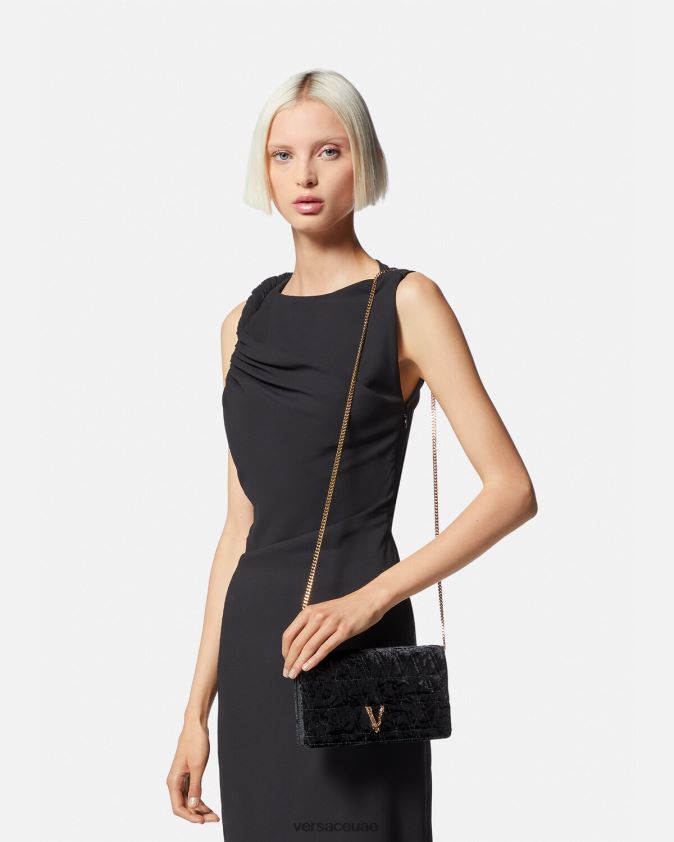 نحيف مخلب فيرتوس المخملي Versace أسود 0FVD2J378 أكياس