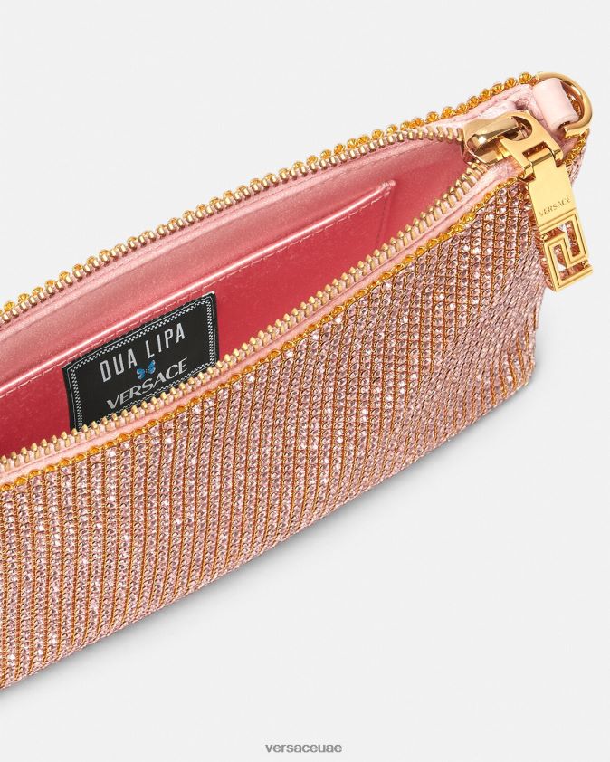 نحيف كلاتش شبكي معدني كريستالي Versace لون القرنفل 0FVD2J381 أكياس