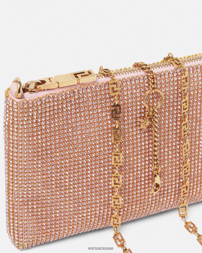 نحيف كلاتش شبكي معدني كريستالي Versace لون القرنفل 0FVD2J381 أكياس