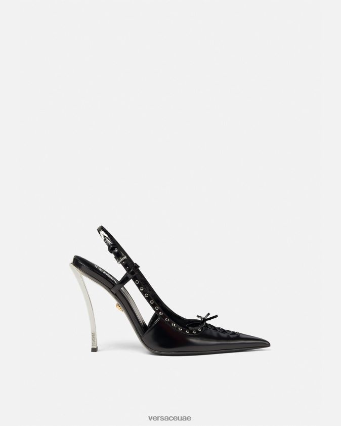 نحيف مضخات انزلاقية ذات نقاط دبوسية Versace أسود 0FVD2J382 حذاء