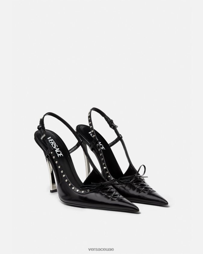 نحيف مضخات انزلاقية ذات نقاط دبوسية Versace أسود 0FVD2J382 حذاء