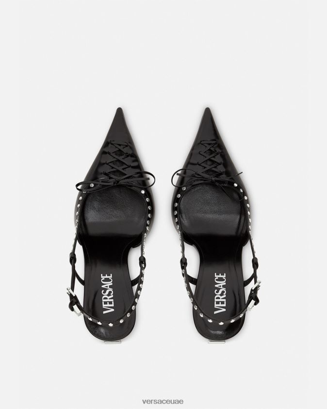 نحيف مضخات انزلاقية ذات نقاط دبوسية Versace أسود 0FVD2J382 حذاء