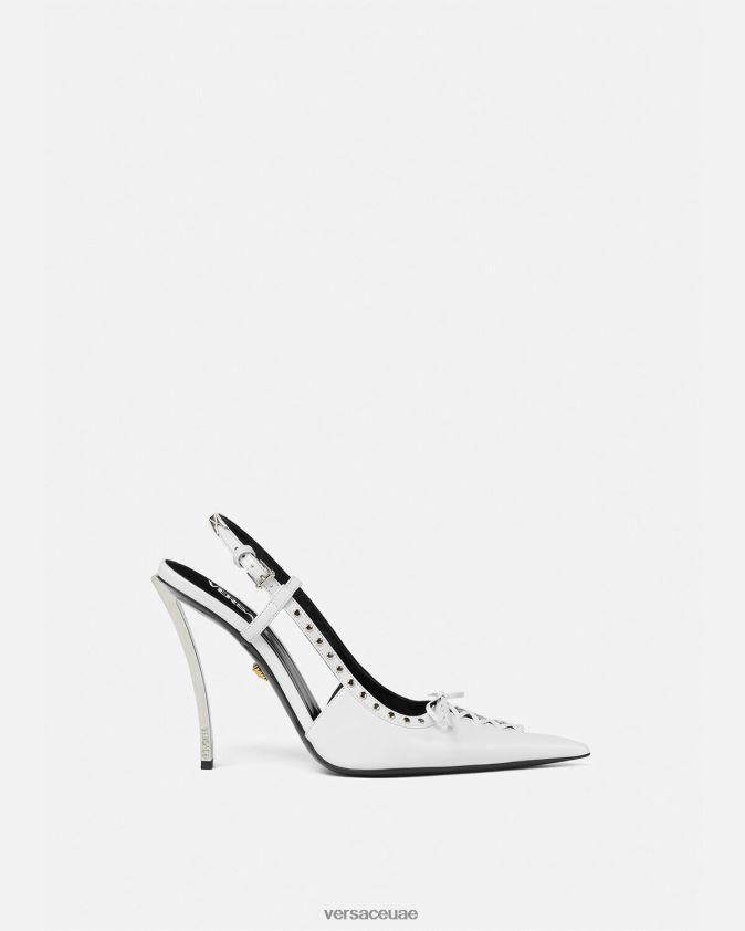 نحيف مضخات انزلاقية ذات نقاط دبوسية Versace أبيض 0FVD2J383 حذاء